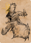Ancient Bronze Dragon Art Card (58) (Gold-Stamped Signature) [Commander Legends: Battle for Baldur's Gate Art Series] - Destination Retro