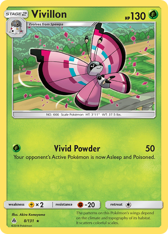 Vivillon (8/131) [Sun & Moon: Forbidden Light] - Destination Retro