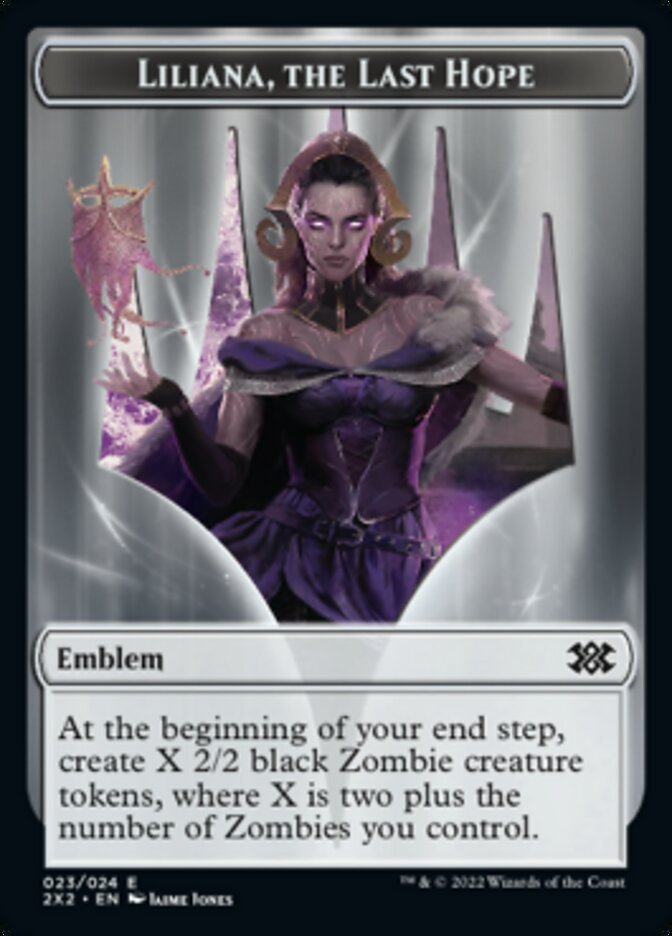Liliana, the Last Hope Emblem // Spirit Double-sided Token [Double Masters 2022 Tokens] - Destination Retro