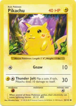 Pikachu Red Cheeks (58/102) [Base Set Shadowless Unlimited] - Destination Retro
