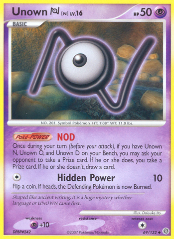Unown N (69/132) [Diamond & Pearl: Secret Wonders] - Destination Retro