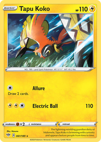 Tapu Koko (61/189) [Theme Deck Exclusives] - Destination Retro