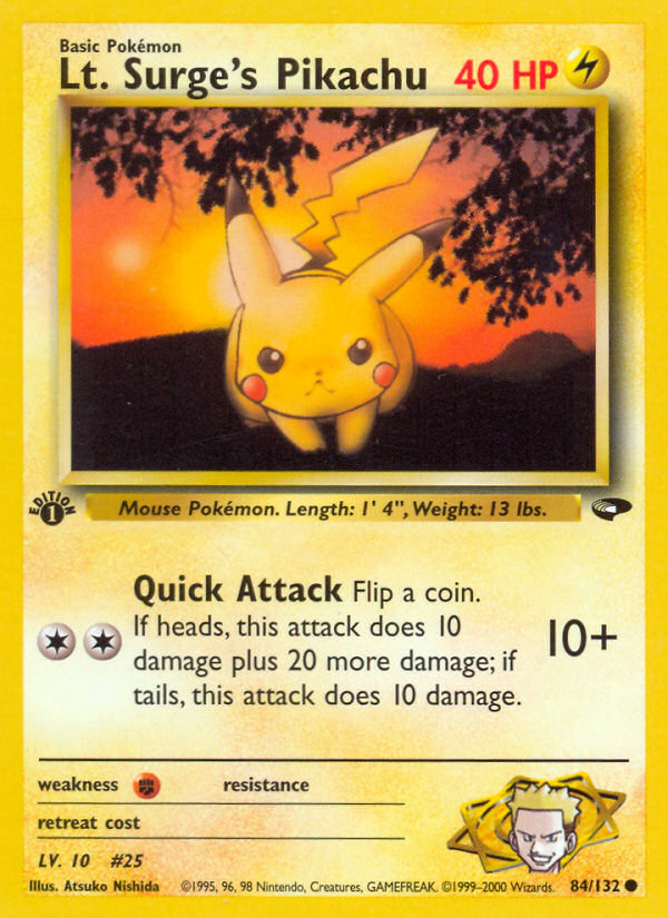 Lt. Surge's Pikachu (84/132) [Gym Challenge 1st Edition] - Destination Retro