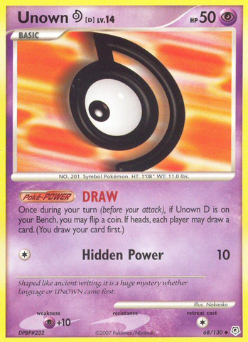 Unown D (68/130) [Diamond & Pearl: Base Set] - Destination Retro