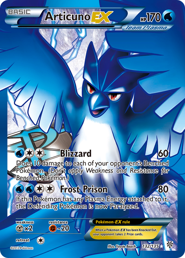 Articuno EX (132/135) [Black & White: Plasma Storm] - Destination Retro