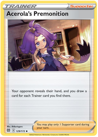 Acerola's Premonition (129/172) [Sword & Shield: Brilliant Stars] - Destination Retro