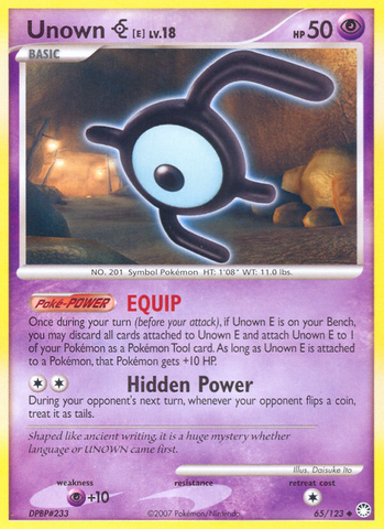Unown E (65/123) [Diamond & Pearl: Mysterious Treasures] - Destination Retro