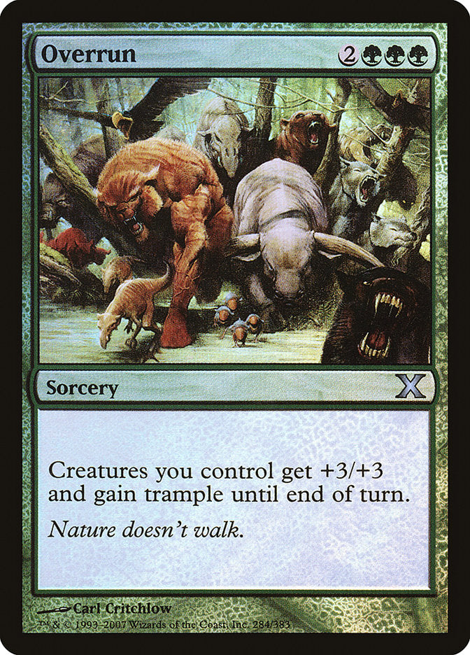 Overrun (Premium Foil) [Tenth Edition] - Destination Retro
