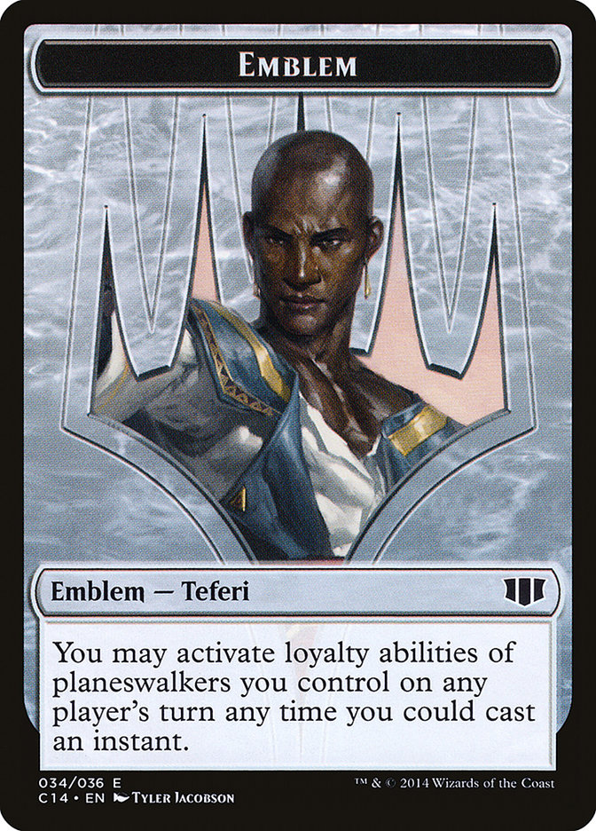 Teferi, Temporal Archmage Emblem // Zombie (011/036) Double-sided Token [Commander 2014 Tokens] - Destination Retro