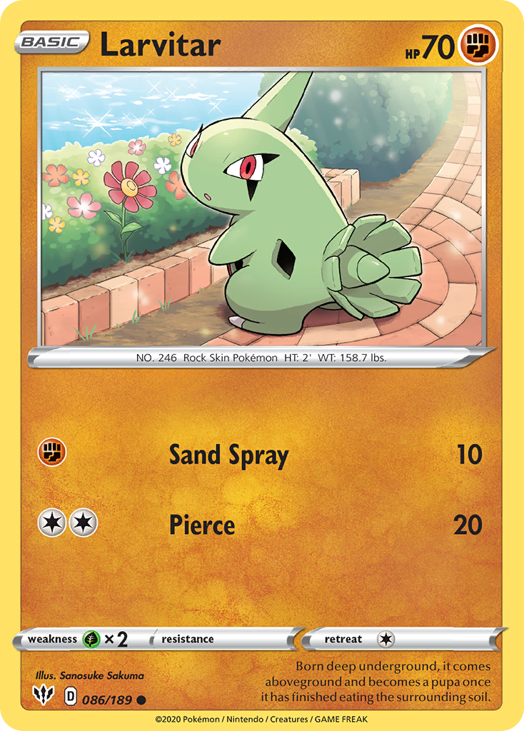 Larvitar (86/189) [Sword & Shield: Darkness Ablaze] - Destination Retro