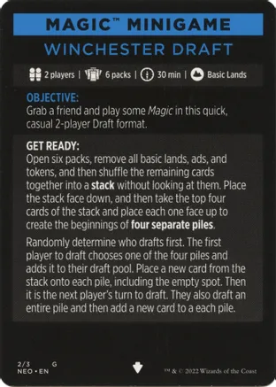 Winchester Draft (Magic Minigame) [Kamigawa: Neon Dynasty Minigame] - Destination Retro