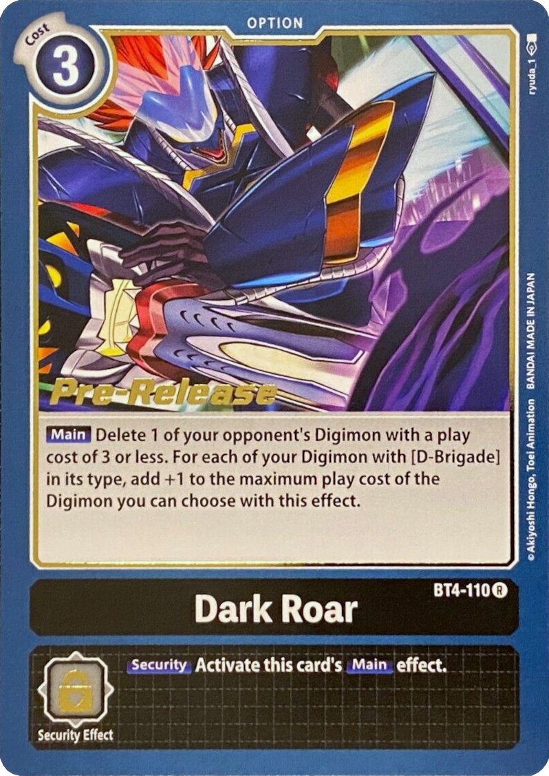 Dark Roar [BT4-110] [Great Legend Pre-Release Promos] - Destination Retro