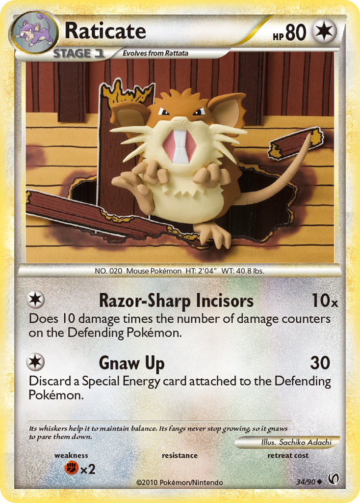 Raticate (34/90) [HeartGold & SoulSilver: Undaunted] - Destination Retro