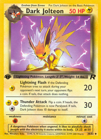 Dark Jolteon (38/82) [Team Rocket 1st Edition] - Destination Retro