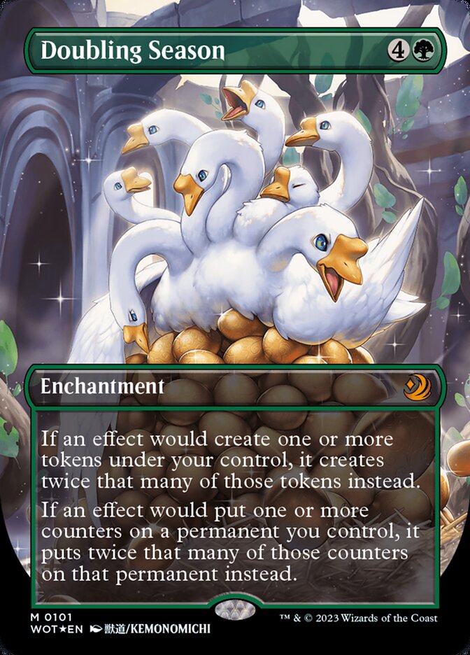 Doubling Season (Anime Borderless) (Confetti Foil) [Wilds of Eldraine: Enchanting Tales] - Destination Retro