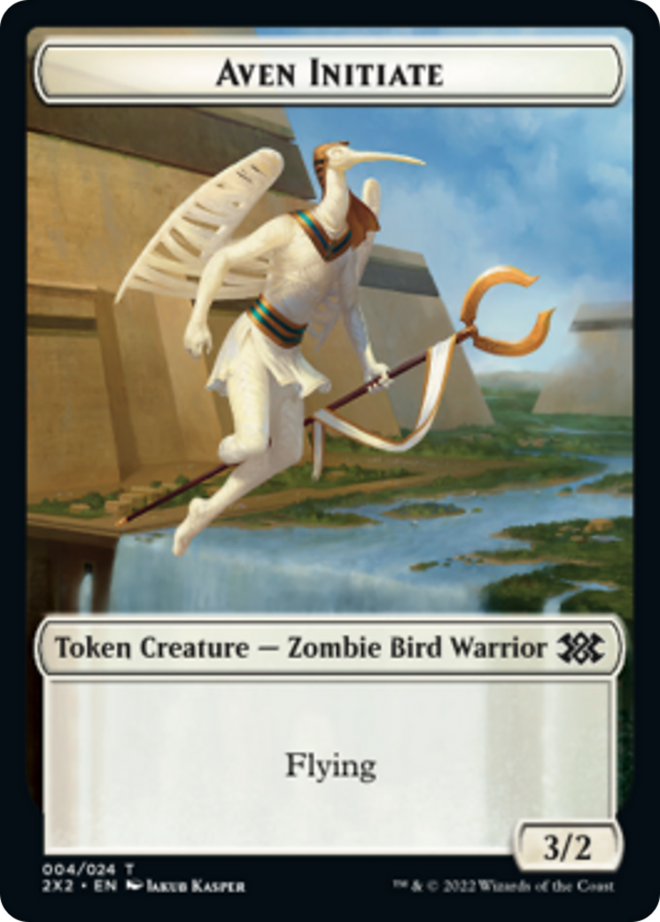Drake // Aven Initiate Double-sided Token [Double Masters 2022 Tokens] - Destination Retro