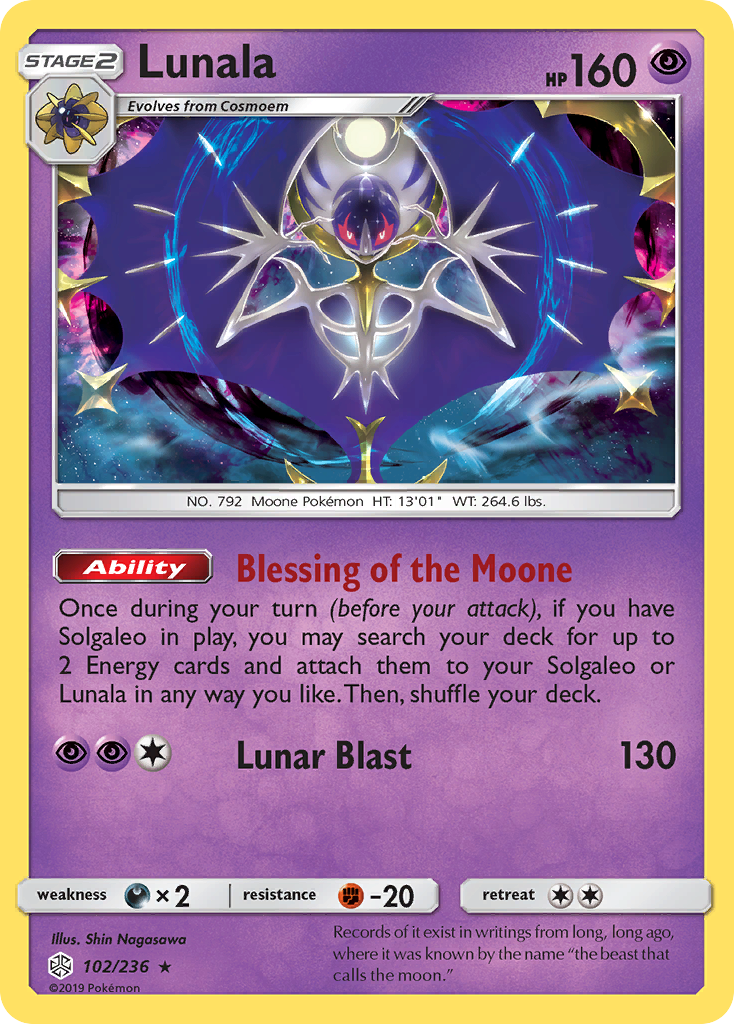 Lunala (102/236) [Sun & Moon: Cosmic Eclipse] - Destination Retro