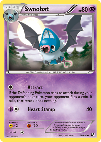 Swoobat (51/114) [Black & White: Base Set] - Destination Retro