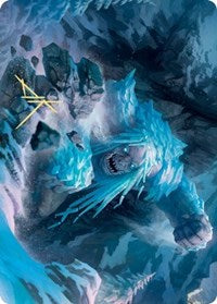 Icehide Troll Art Card (Gold-Stamped Signature) [Kaldheim: Art Series] - Destination Retro