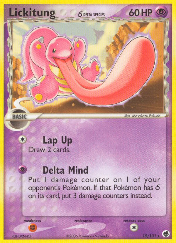Lickitung (19/101) (Delta Species) [EX: Dragon Frontiers] - Destination Retro