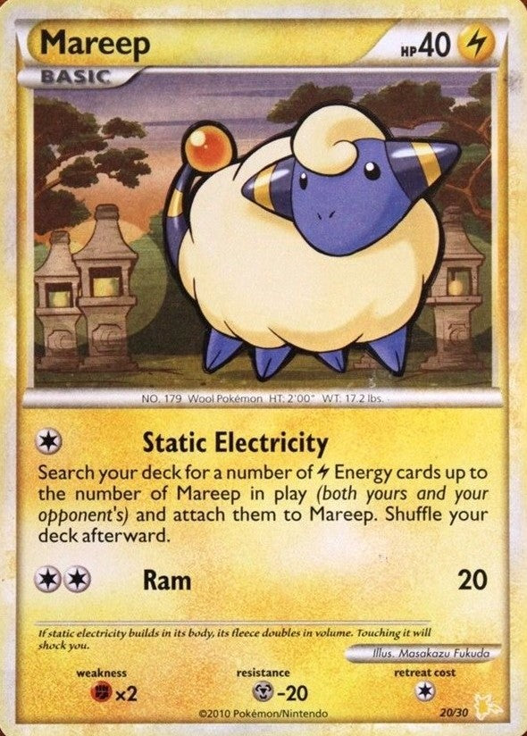 Mareep (20/30) [HeartGold & SoulSilver: Trainer Kit - Gyarados & Raichu] - Destination Retro