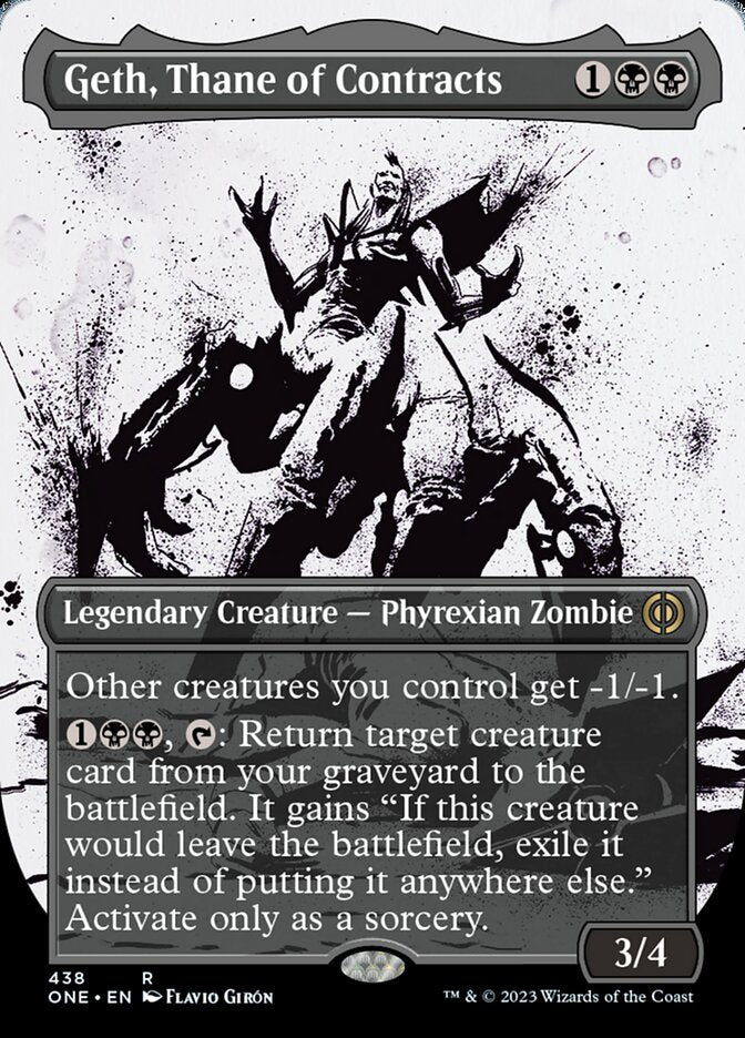 Geth, Thane of Contracts (Borderless Ichor Step-and-Compleat Foil) [Phyrexia: All Will Be One] - Destination Retro