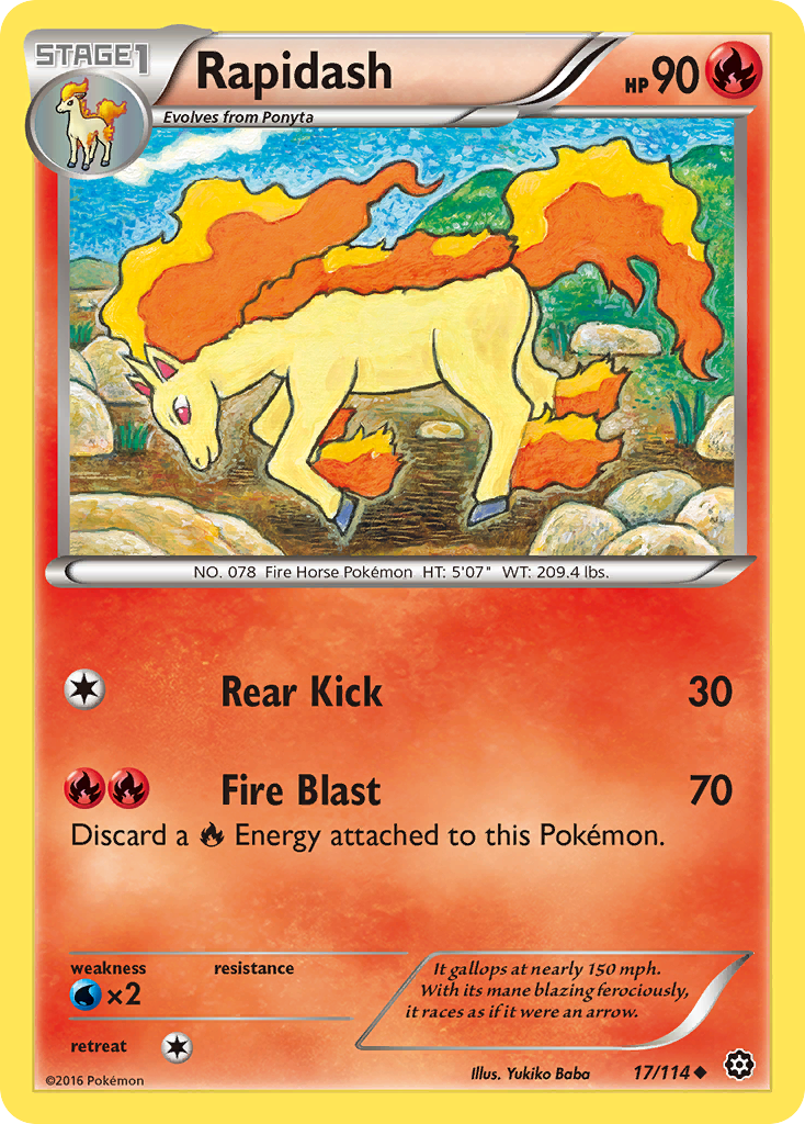 Rapidash (17/114) [XY: Steam Siege] - Destination Retro