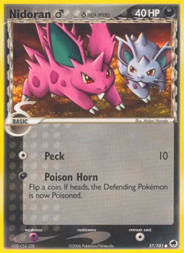 Nidoran (57/101) (Male) (Delta Species) [EX: Dragon Frontiers] - Destination Retro