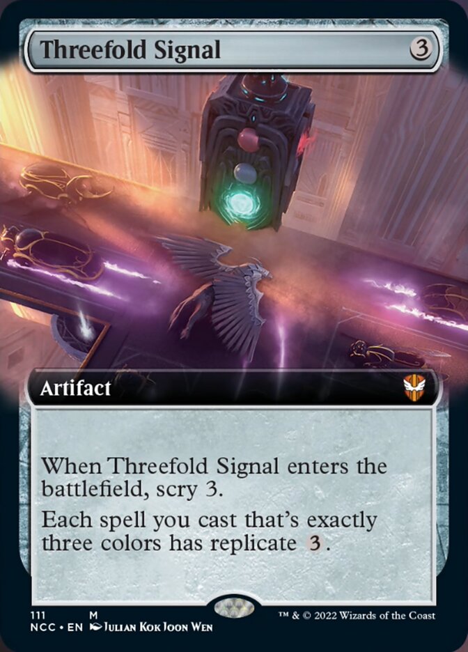 Threefold Signal (Extended Art) [Streets of New Capenna Commander] - Destination Retro