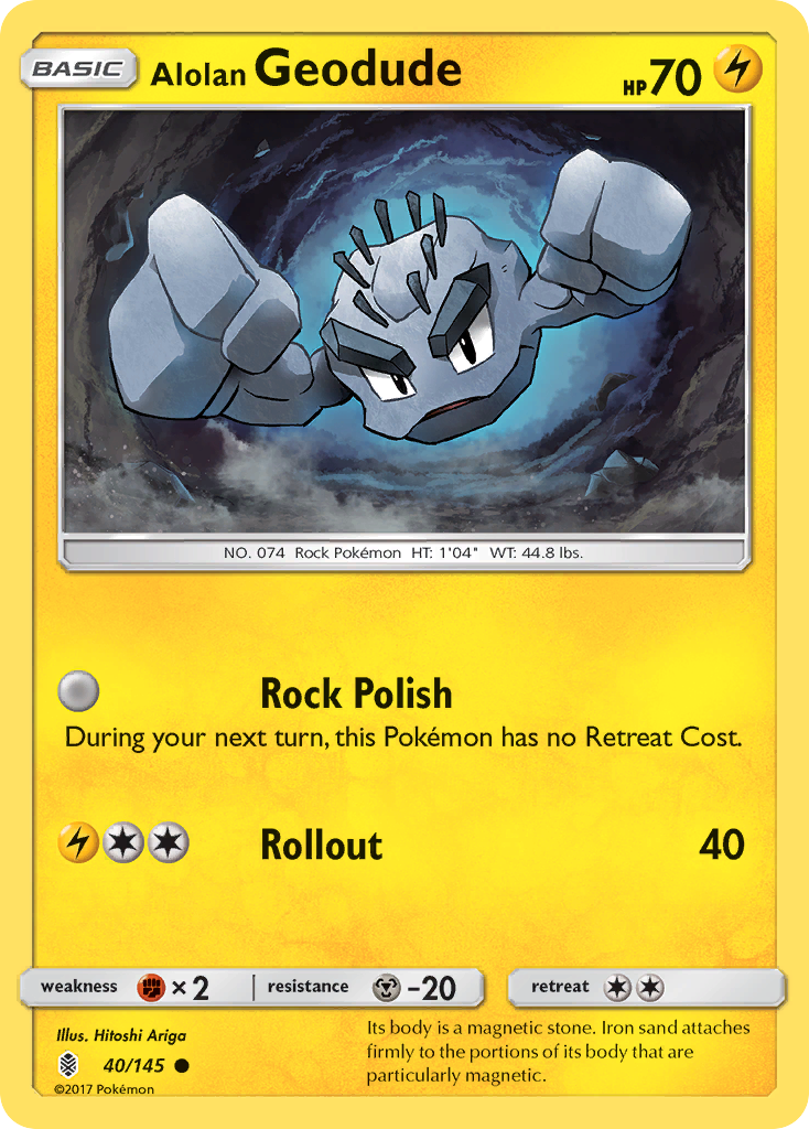 Alolan Geodude (40/145) [Sun & Moon: Guardians Rising] - Destination Retro