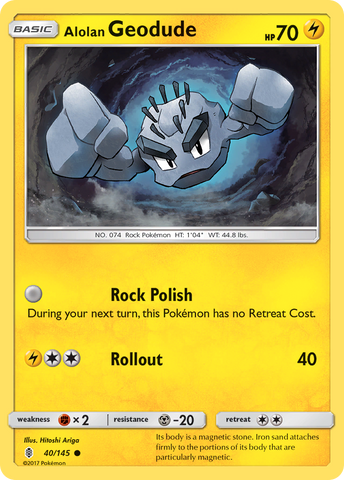 Alolan Geodude (40/145) [Sun & Moon: Guardians Rising] - Destination Retro