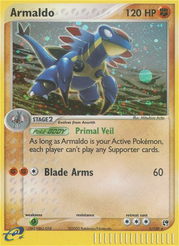 Armaldo (1/100) [EX: Sandstorm] - Destination Retro