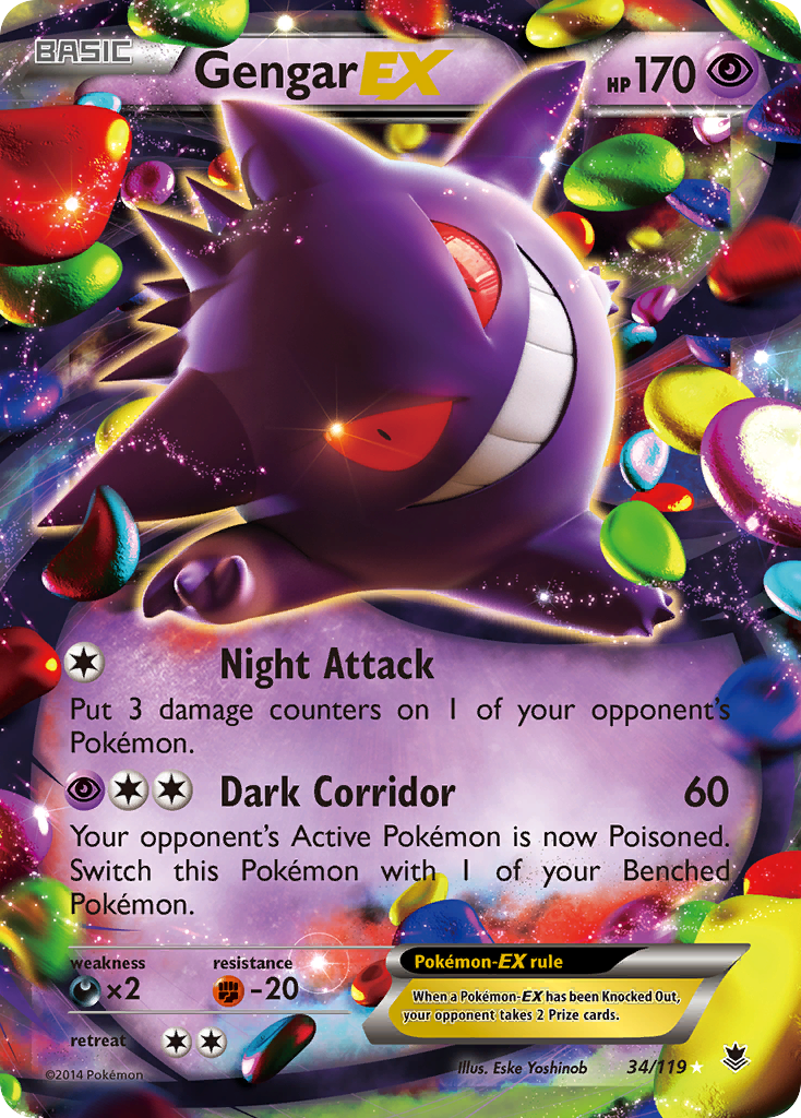 Gengar EX (34/119) [XY: Phantom Forces] - Destination Retro