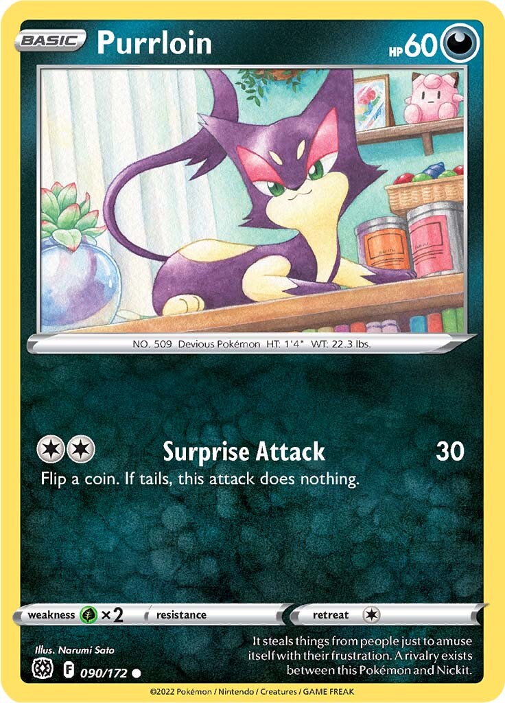 Purrloin (090/172) [Sword & Shield: Brilliant Stars] - Destination Retro