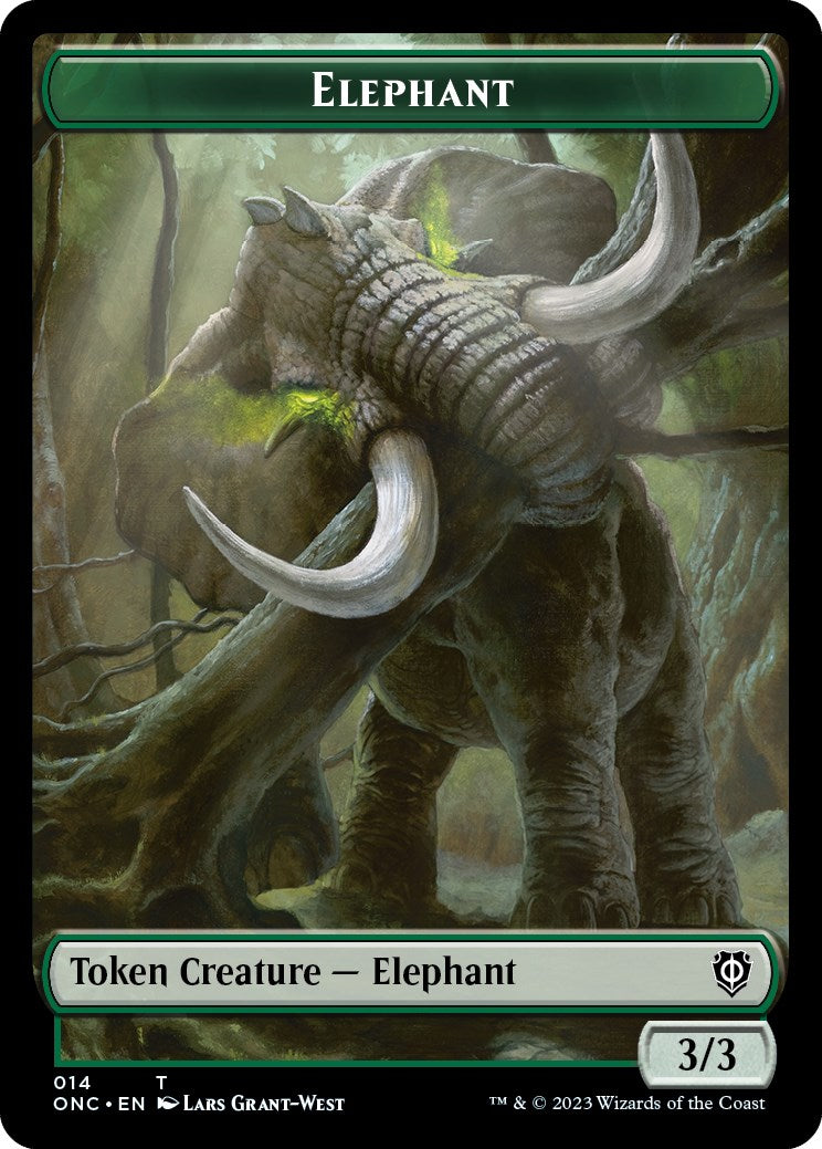 Human Soldier // Elephant Double-Sided Token [Phyrexia: All Will Be One Commander Tokens] - Destination Retro