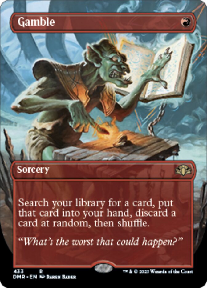 Gamble (Borderless Alternate Art) [Dominaria Remastered] - Destination Retro