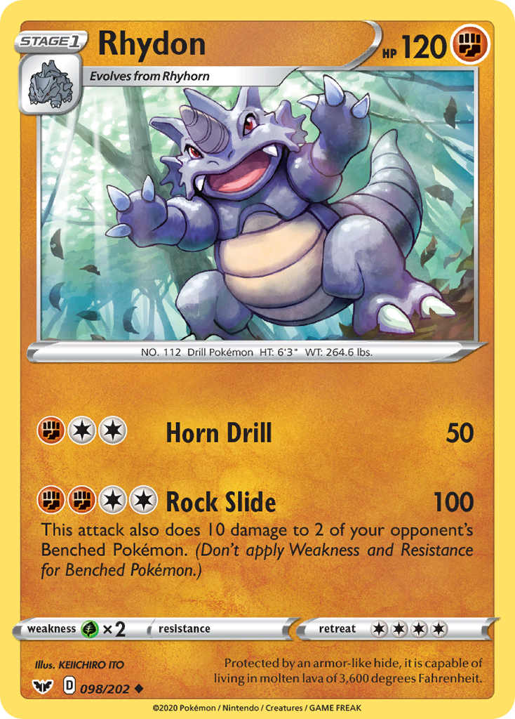 Rhydon (98/202) [Sword & Shield: Base Set] - Destination Retro