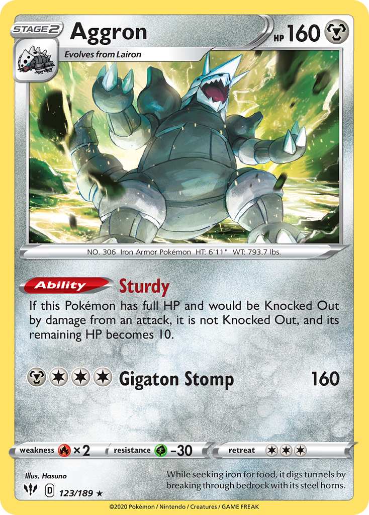 Aggron (123/189) [Sword & Shield: Darkness Ablaze] - Destination Retro