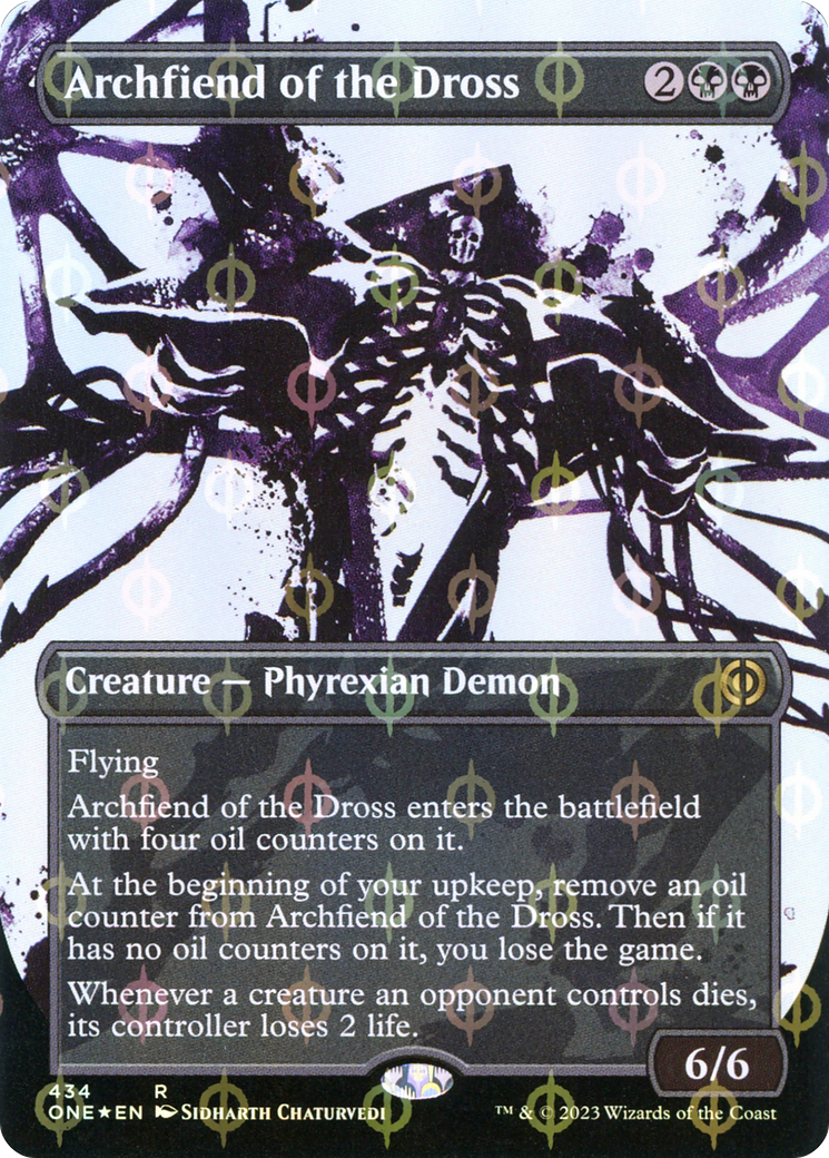 Archfiend of the Dross (Borderless Ichor Step-and-Compleat Foil) [Phyrexia: All Will Be One] - Destination Retro