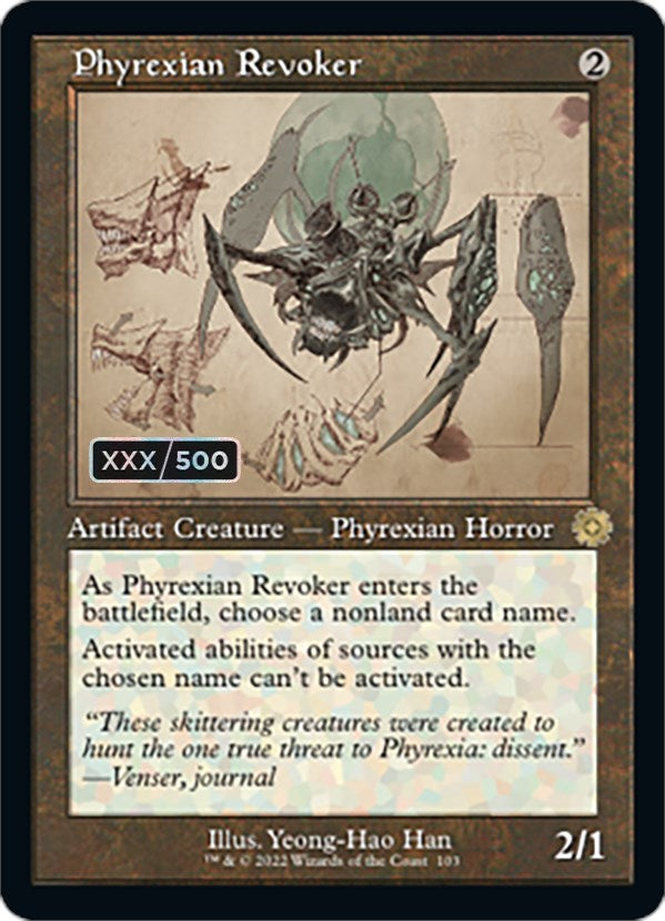 Phyrexian Revoker (Retro Schematic) (Serial Numbered) [The Brothers' War Retro Artifacts] - Destination Retro