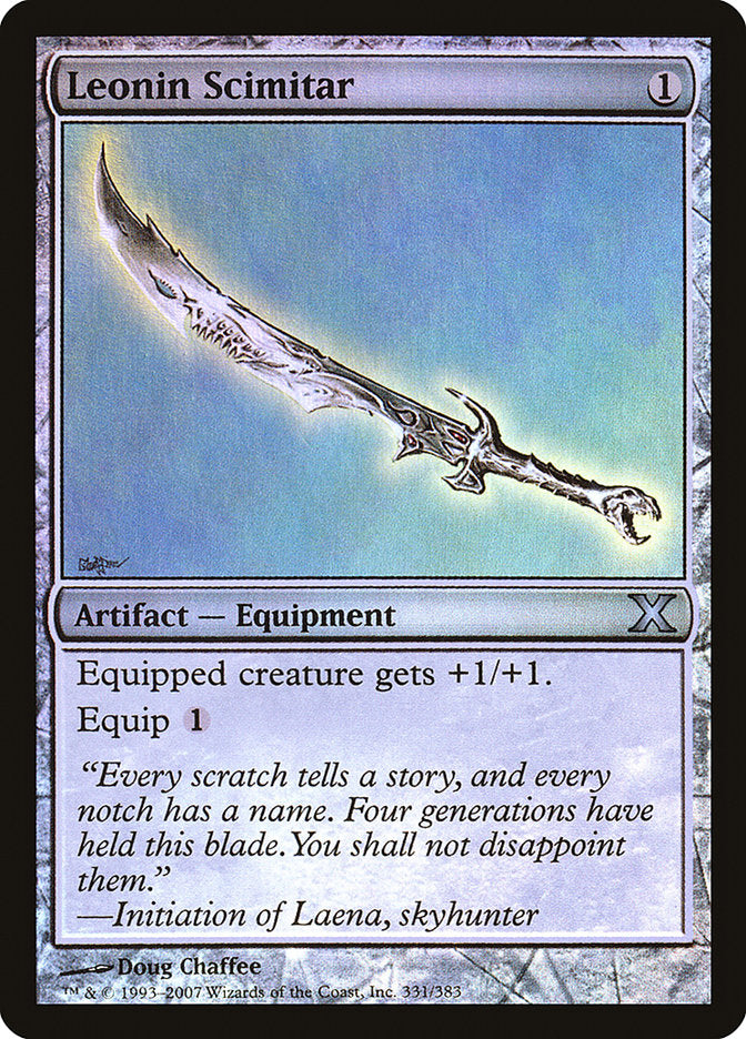 Leonin Scimitar (Premium Foil) [Tenth Edition] - Destination Retro
