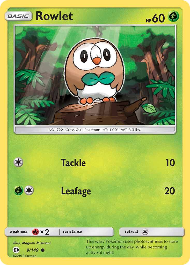 Rowlet (9/149) [Sun & Moon: Base Set] - Destination Retro