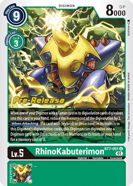RhinoKabuterimon [BT7-051] [Next Adventure Pre-Release Cards] - Destination Retro