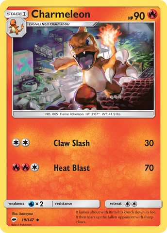 Charmeleon (19/147) [Sun & Moon: Burning Shadows] - Destination Retro