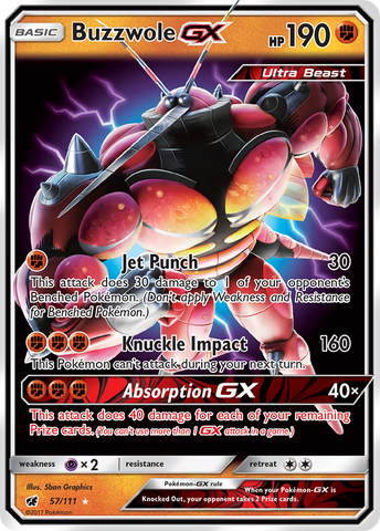 Buzzwole GX (57/111) [Sun & Moon: Crimson Invasion] - Destination Retro