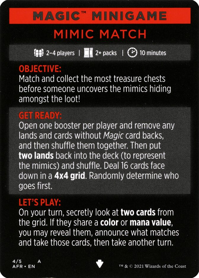 Mimic Match (Magic Minigame) [Dungeons & Dragons: Adventures in the Forgotten Realms Minigame] - Destination Retro