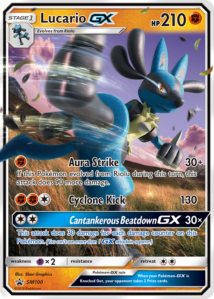Lucario GX (SM100) [Sun & Moon: Black Star Promos] - Destination Retro
