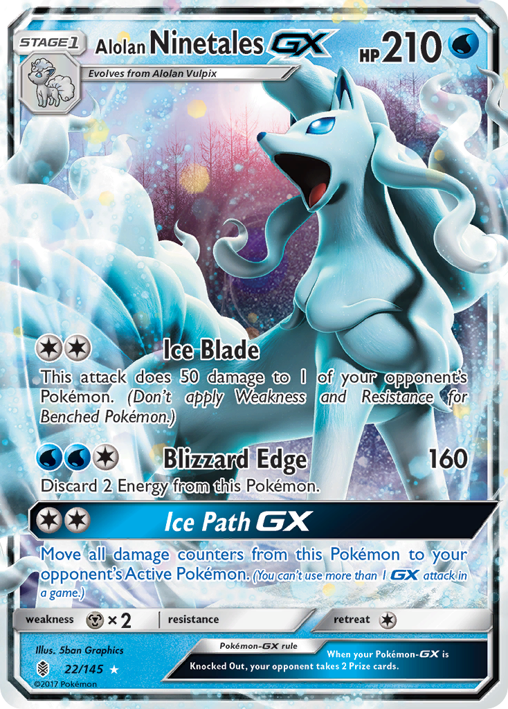 Alolan Ninetales GX (22/145) [Sun & Moon: Guardians Rising] - Destination Retro
