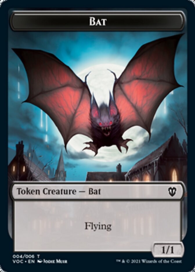Blood // Bat Double-sided Token [Innistrad: Crimson Vow Commander Tokens] - Destination Retro