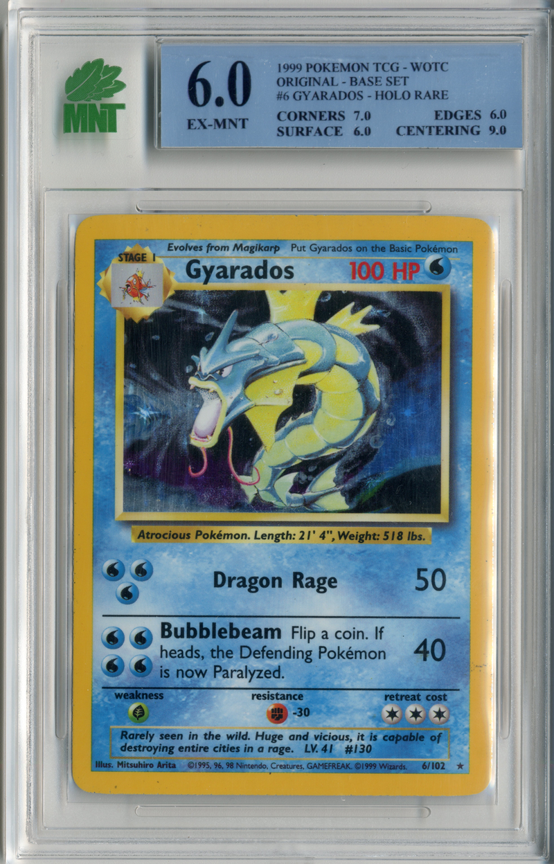 MNT - 6.0 - Gyarados - Holo Rare - Base Set - Destination Retro
